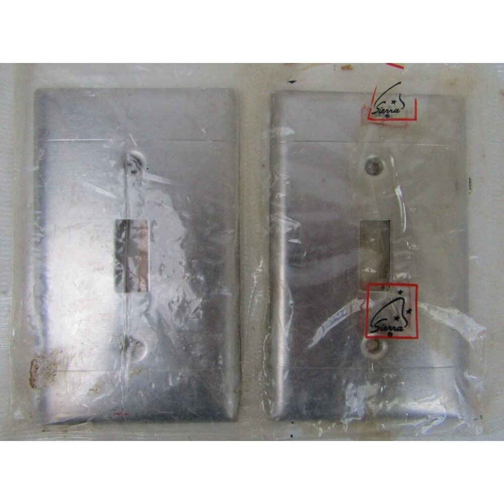 2 Vintage MCM Sierra Chrome Light Switch Covers MIP NOS New